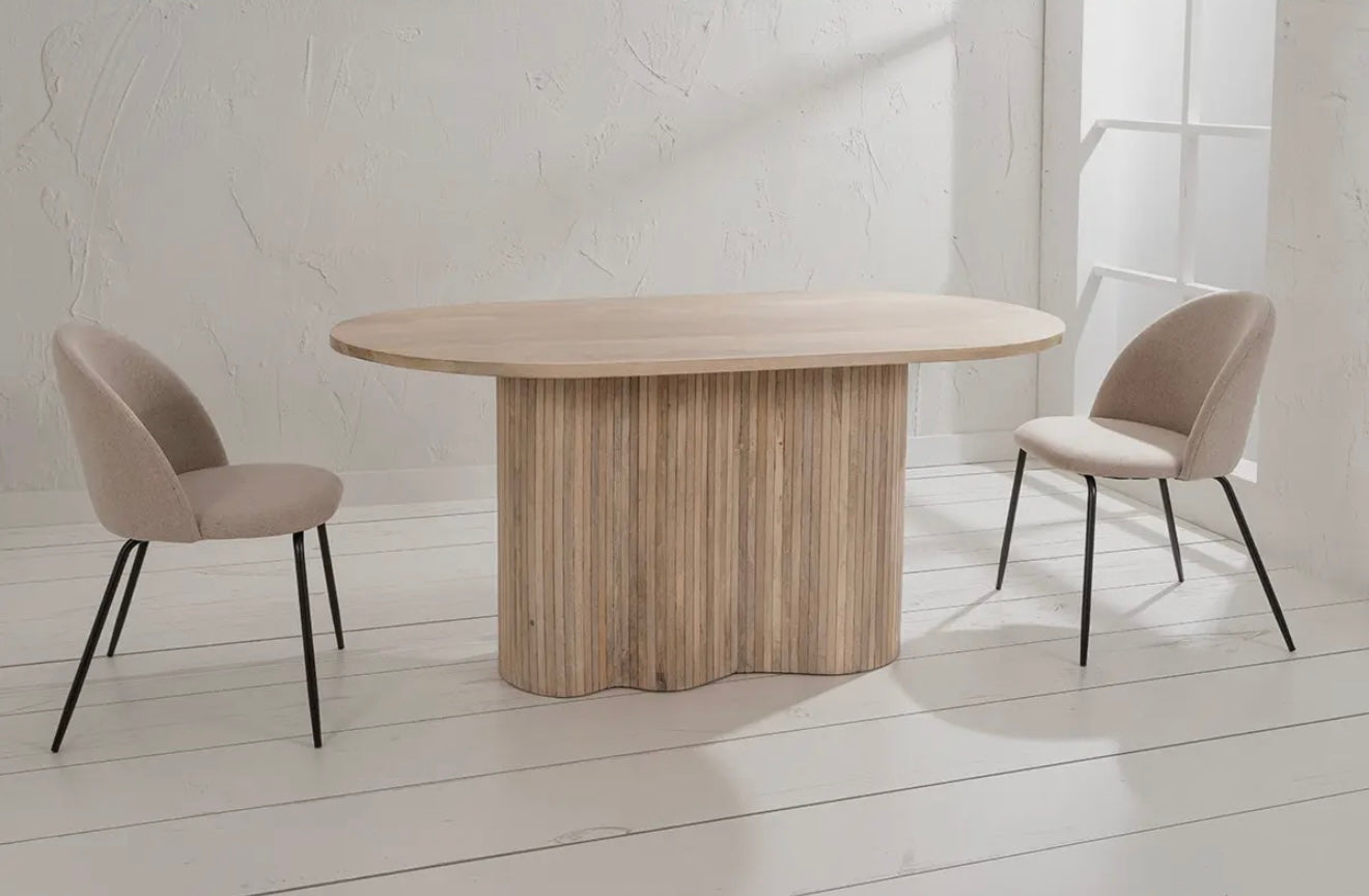 Scalloped Oak Dining Table
