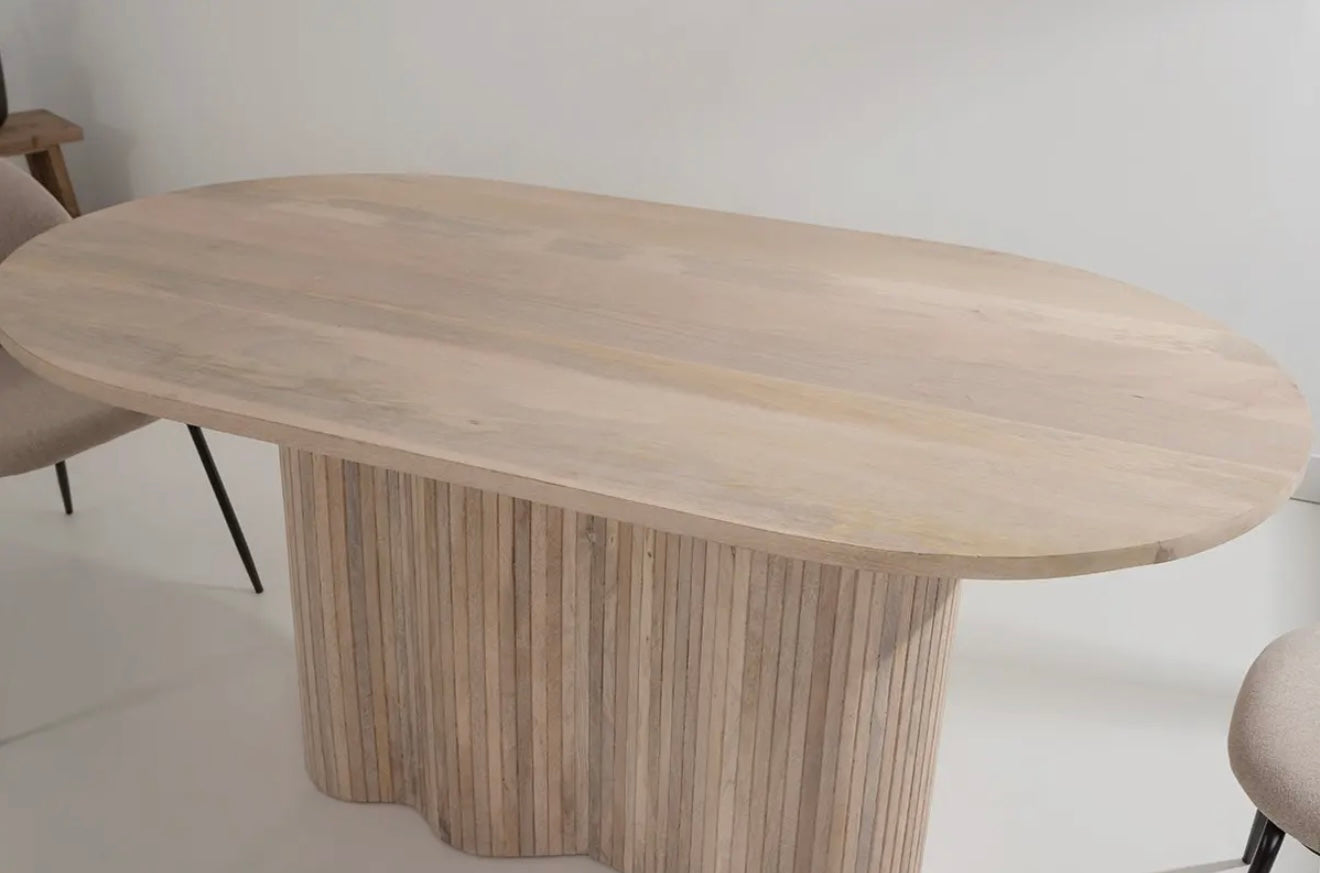 Scalloped Oak Dining Table