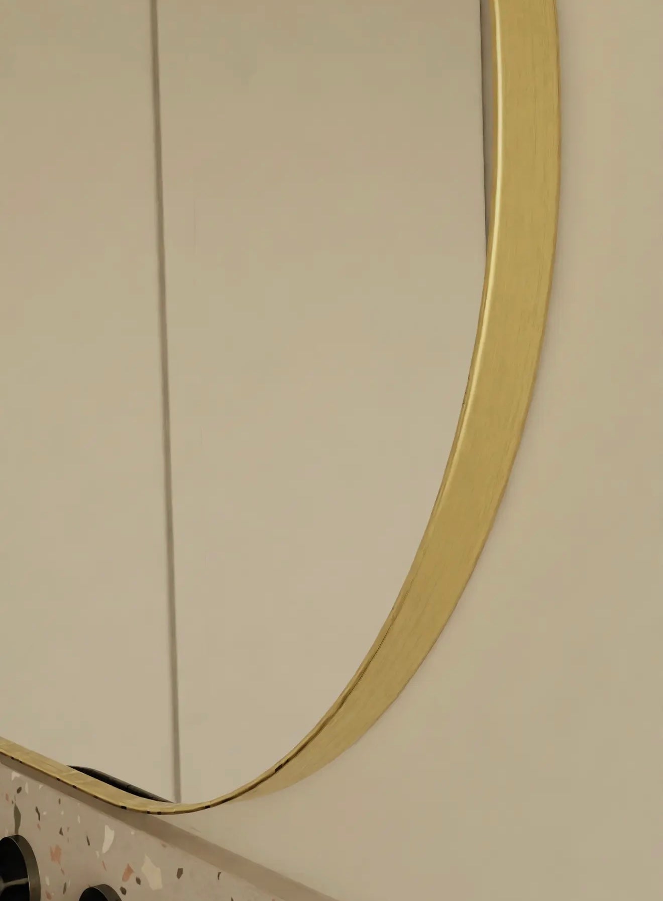Arched Gold-Trim Wall Mirror