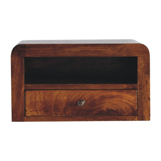 Chunky Chestnut 1 Drawer Wall Mounted Nightstand